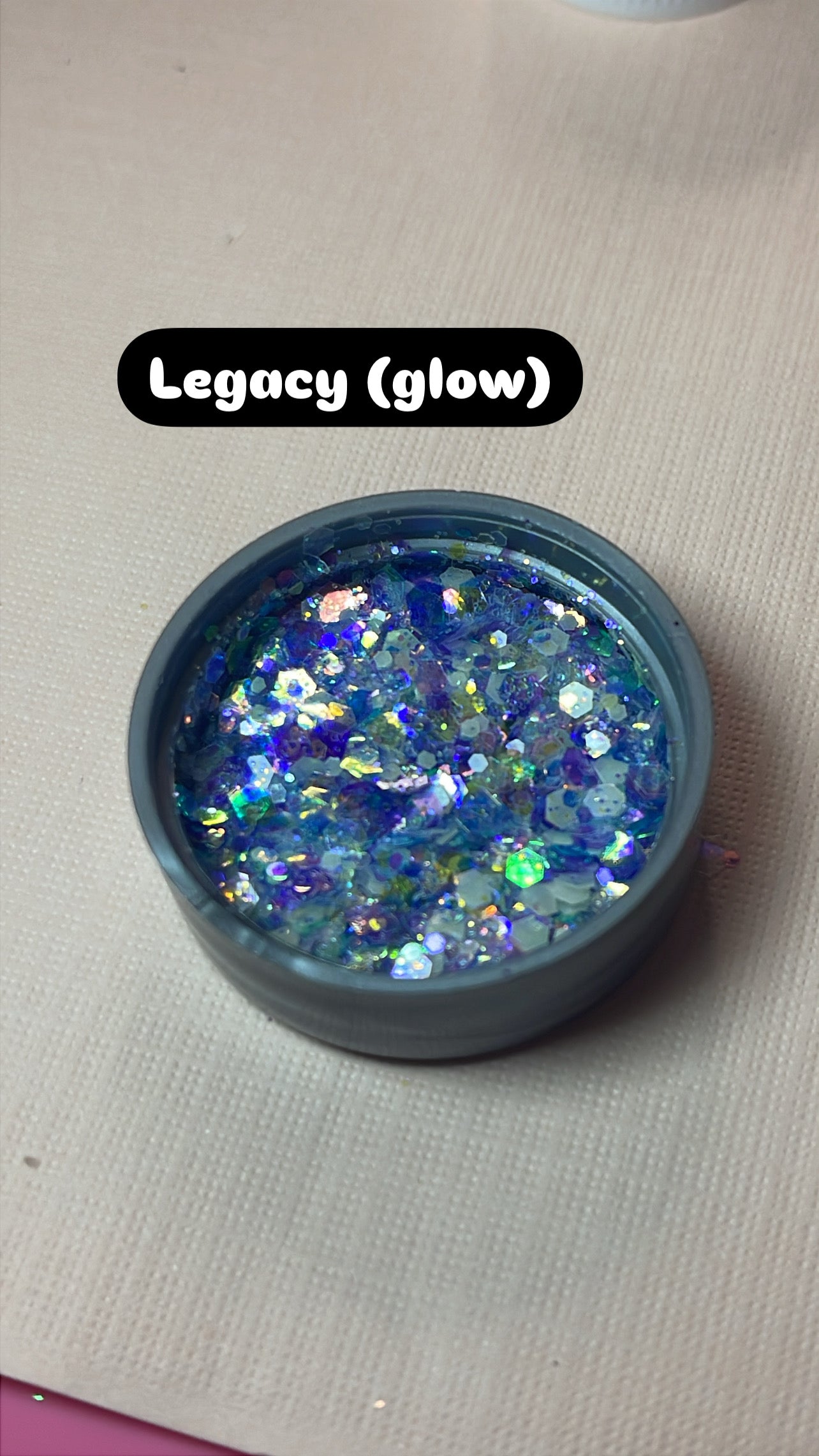 Glow glitter (add 2 more chunky ontop of this)