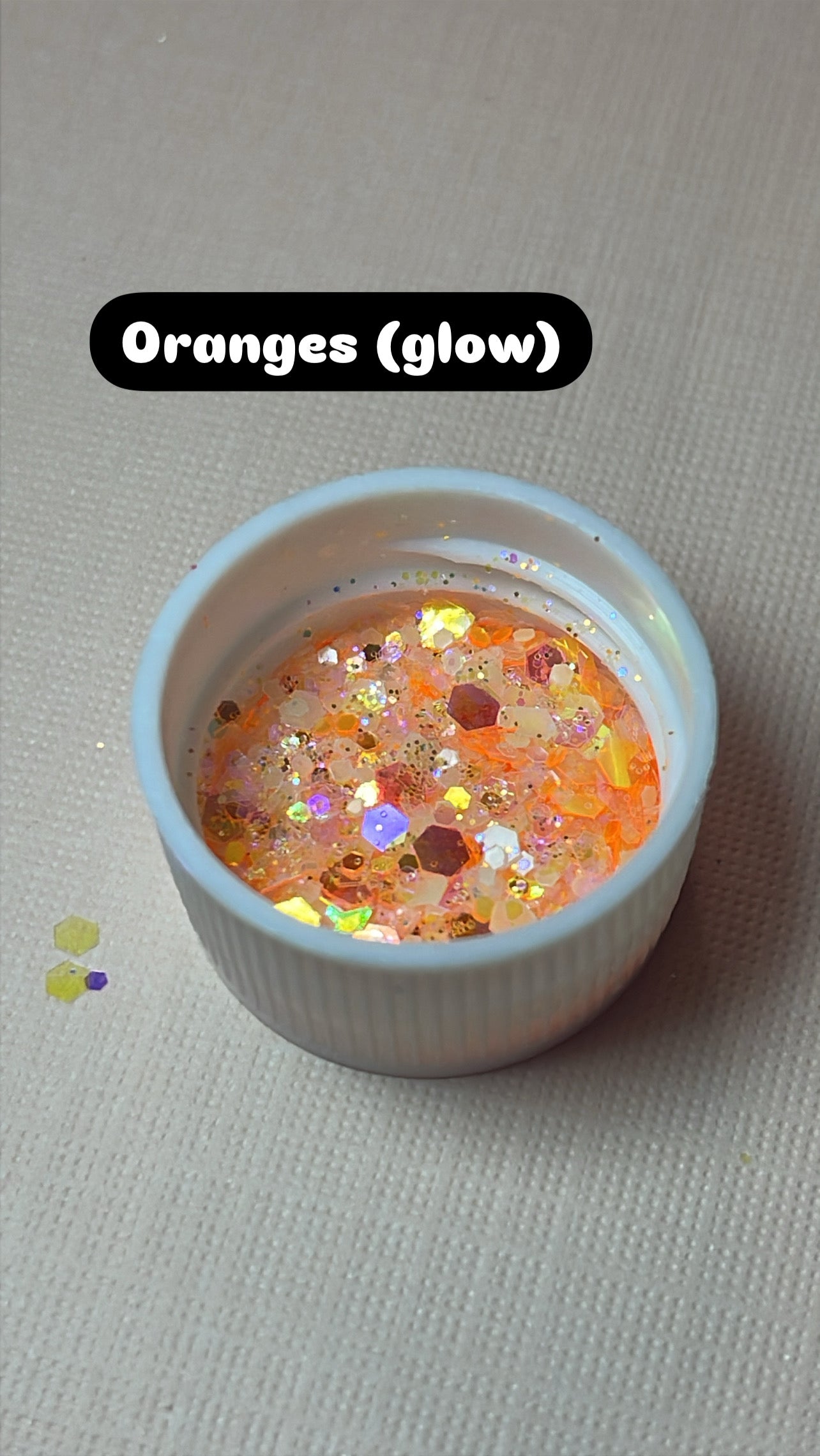 Glow glitter (add 2 more chunky ontop of this)