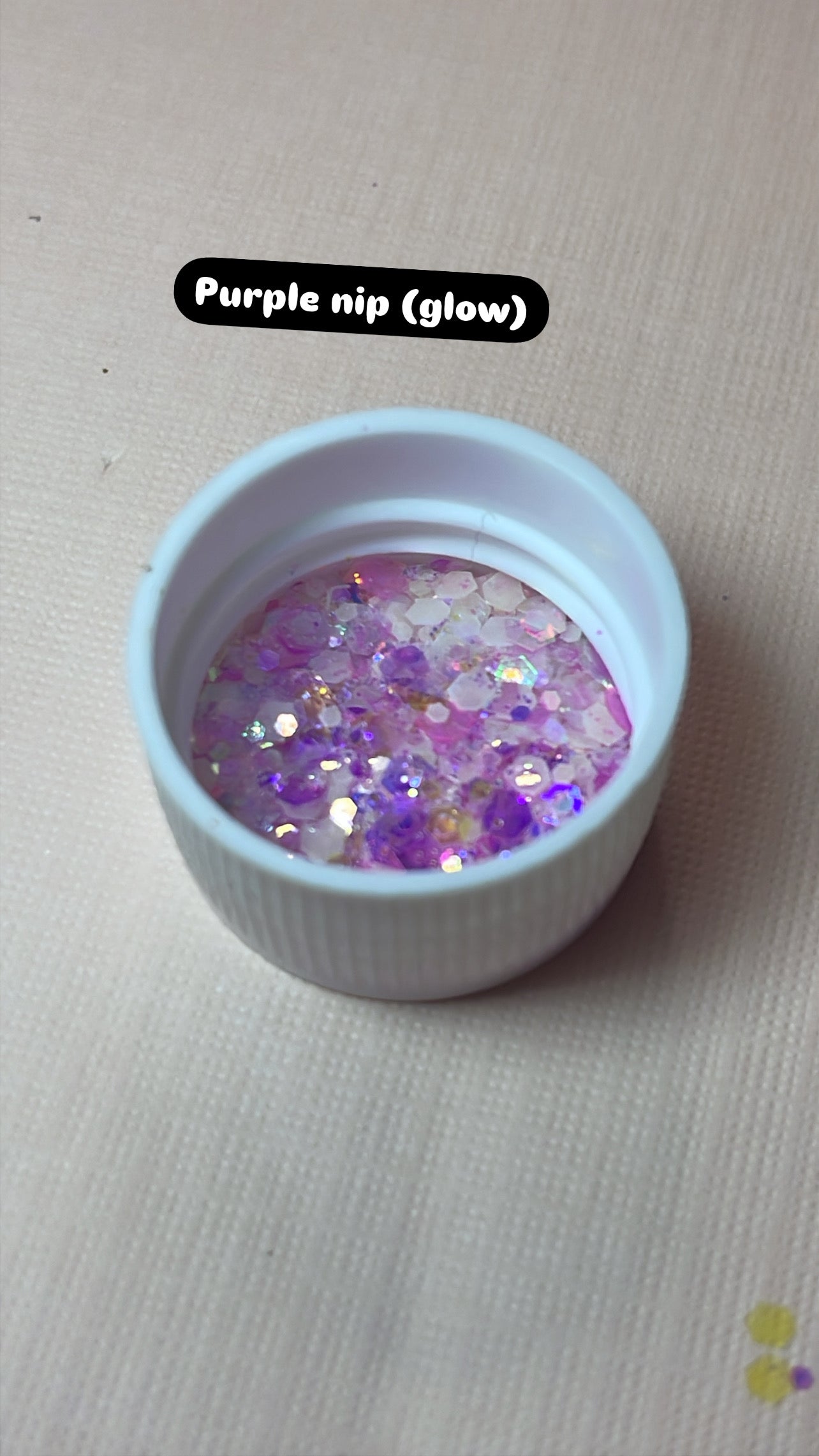 Glow glitter (add 2 more chunky ontop of this)