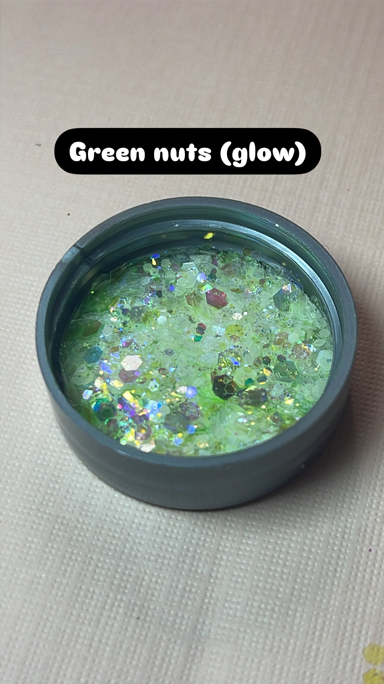 Glow glitter (add 2 more chunky ontop of this)