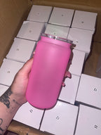 Frosted 16 oz base (includes straw but may add colored straw as extra of your choice)