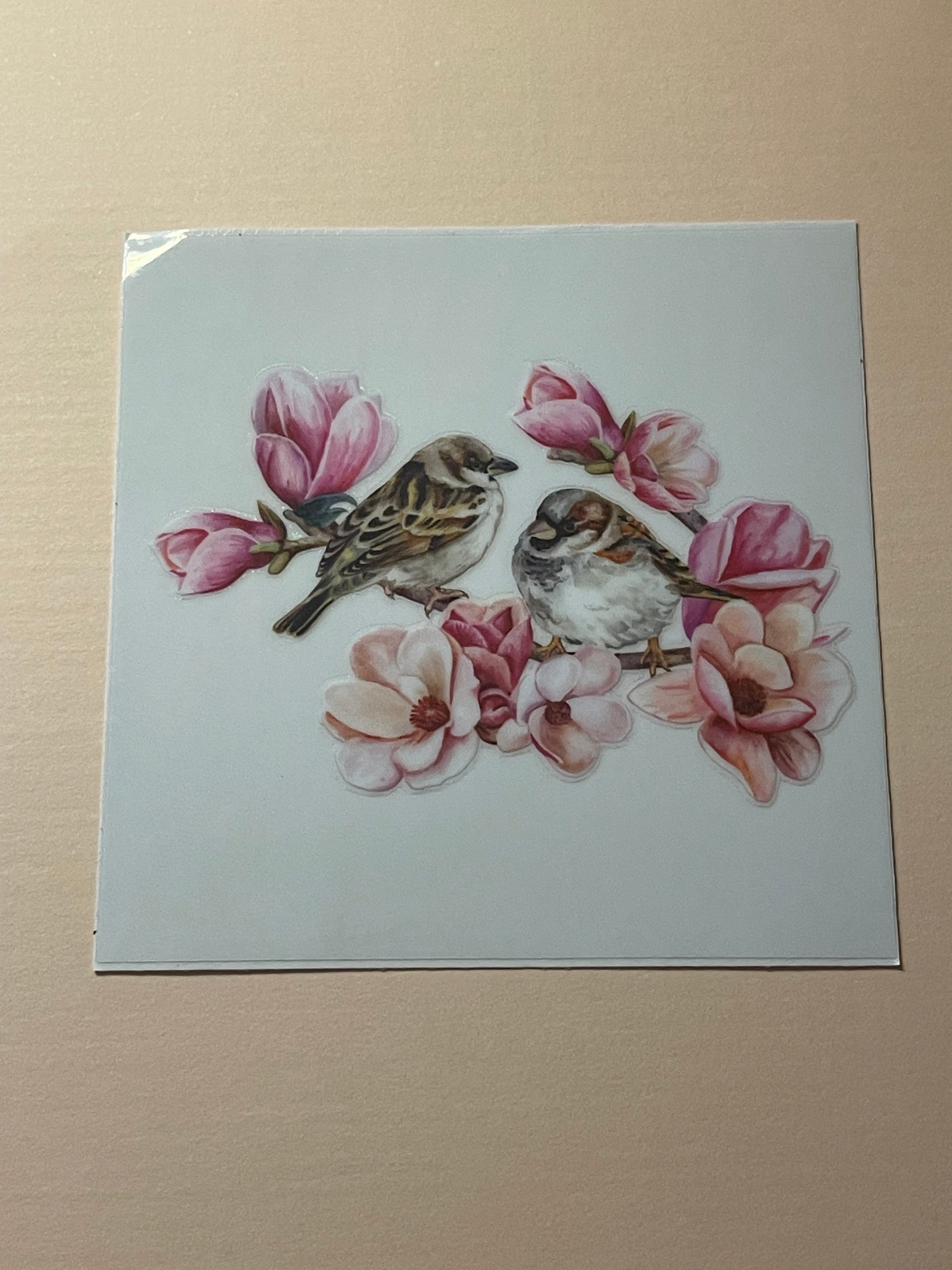 BIRDS + FLOWERS decal