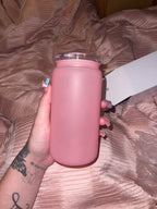 Frosted 16 oz base (includes straw but may add colored straw as extra of your choice)