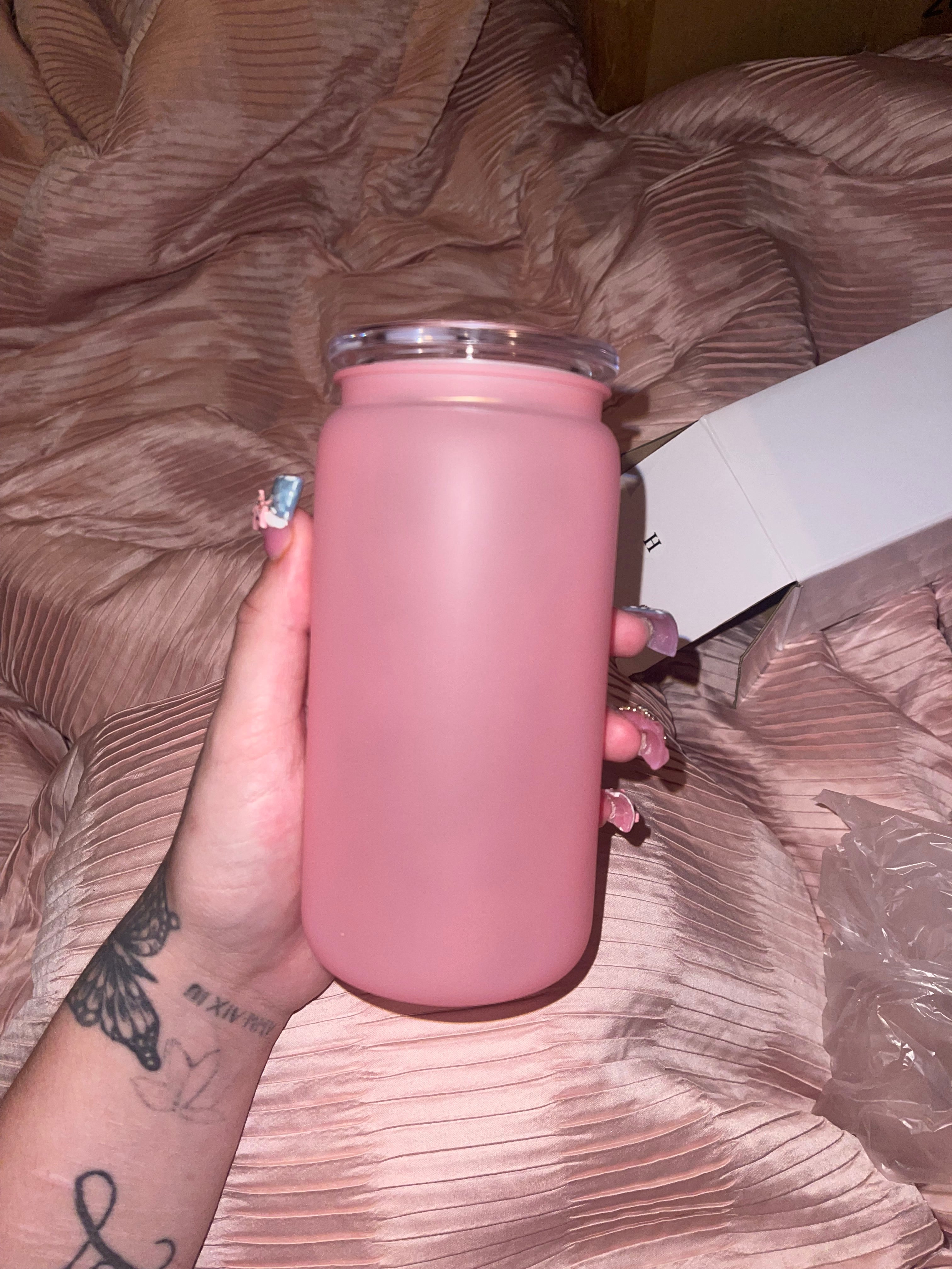 Frosted 16 oz base (includes straw but may add colored straw as extra of your choice)