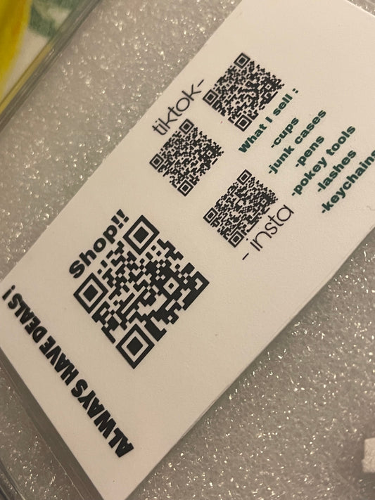 Laminated business cards  ( put ur # in checkout to send logo,info that you want on them!) I also make logos .