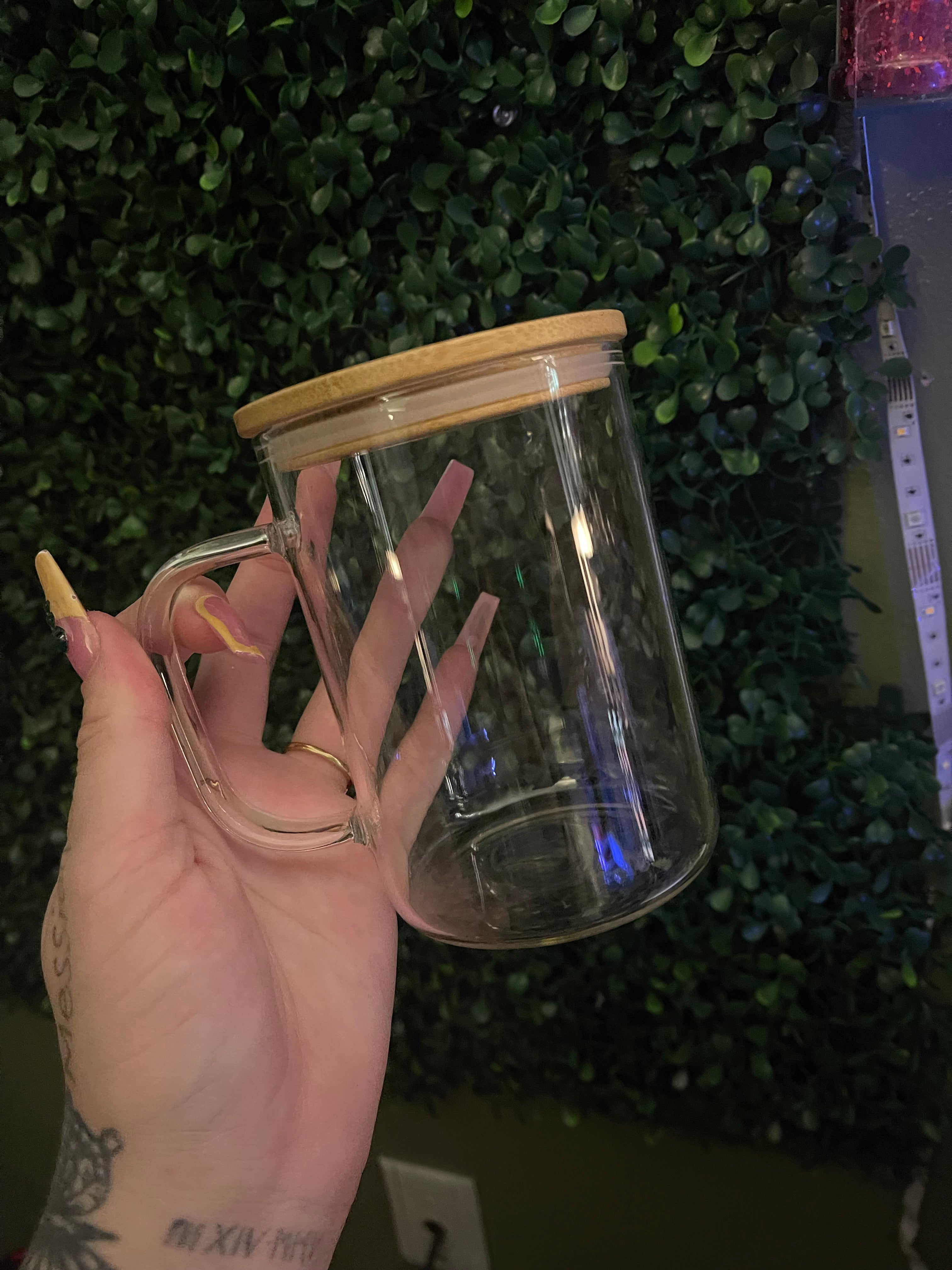 17oz glass single wall mug